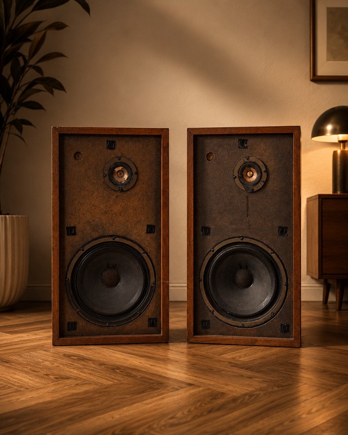 Vintage Houten Speakers - ADC 303 AX - Restauratieproject