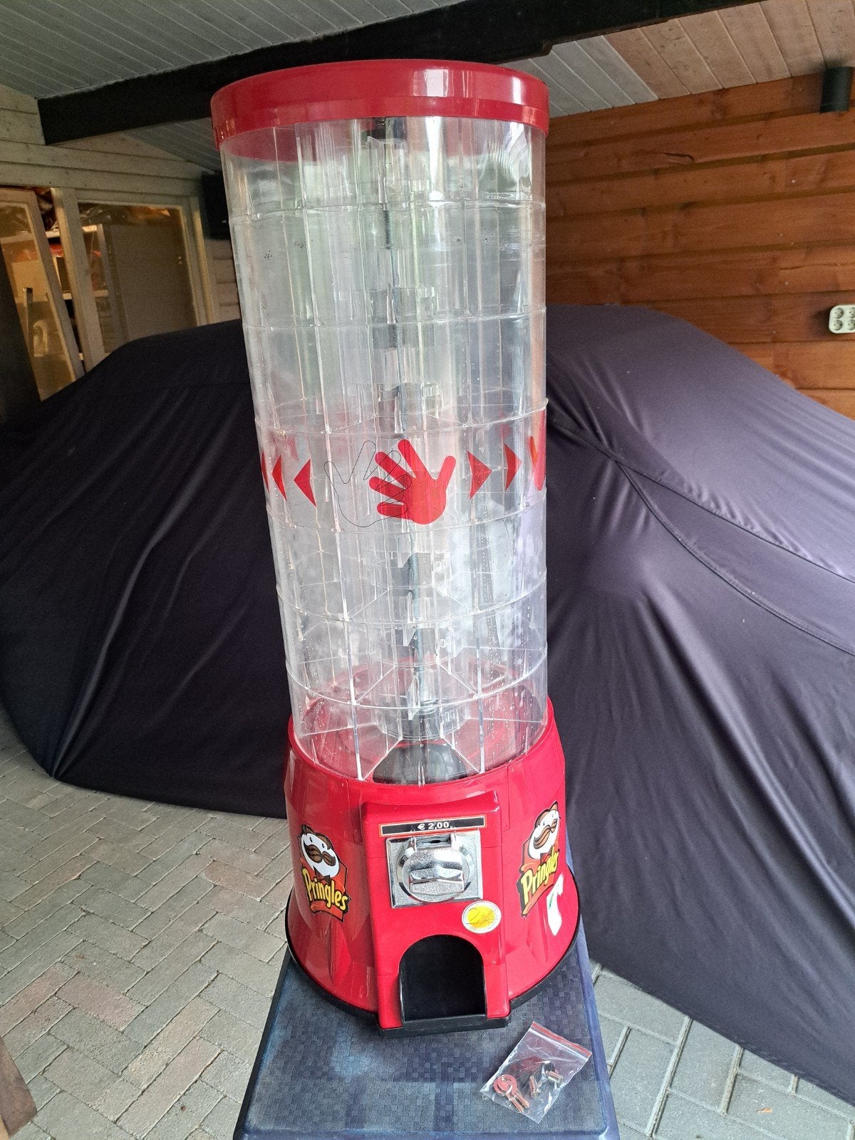 Grote Pringles snoepautomaat met sleutels, Ophalen of Verzenden, Gebruikt