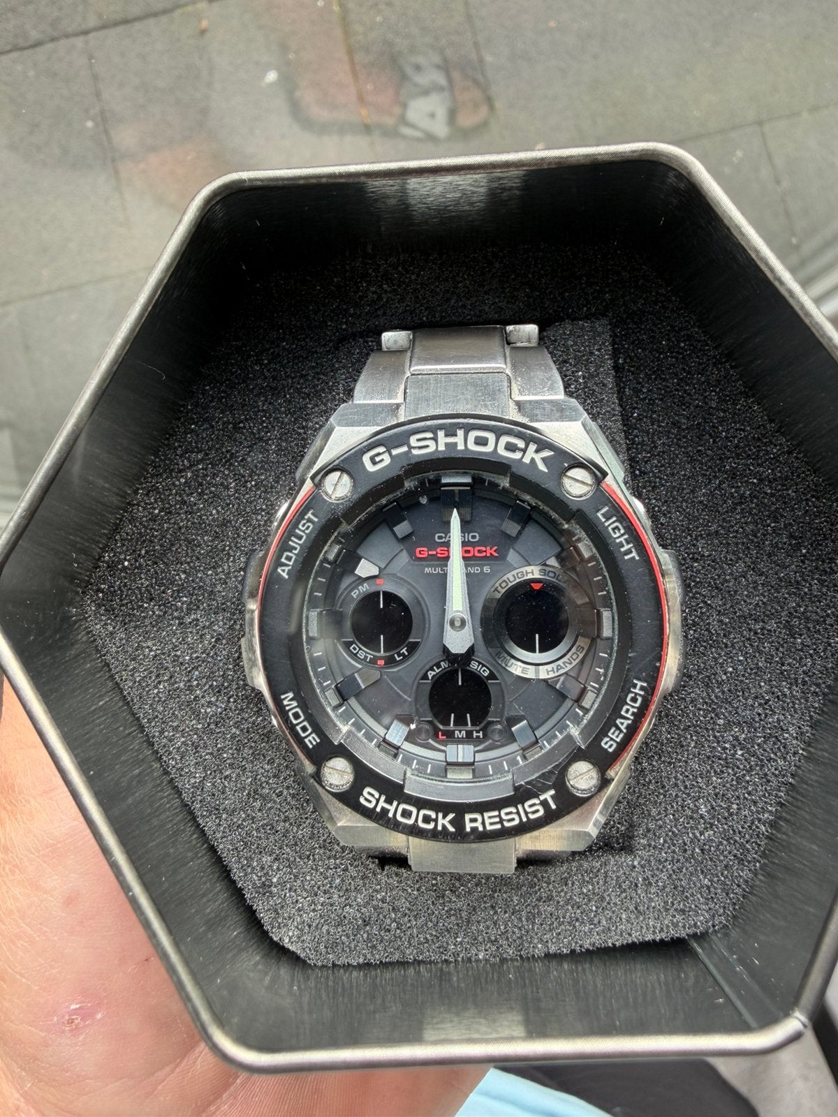 Casio g-shock g steel, Gebruikt, Staal, Polshorloge, Ophalen of Verzenden