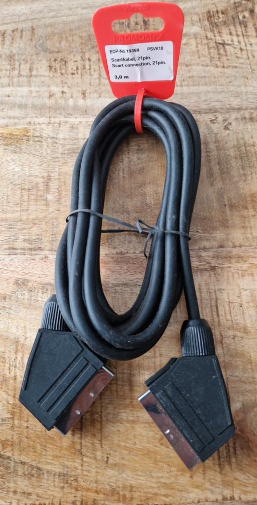 Vivanco Scart naar scart kabel, 3m SCART kabel SCART (21-pin, Ophalen of Verzenden, Nieuw, Minder dan 2 meter, Scartkabel
