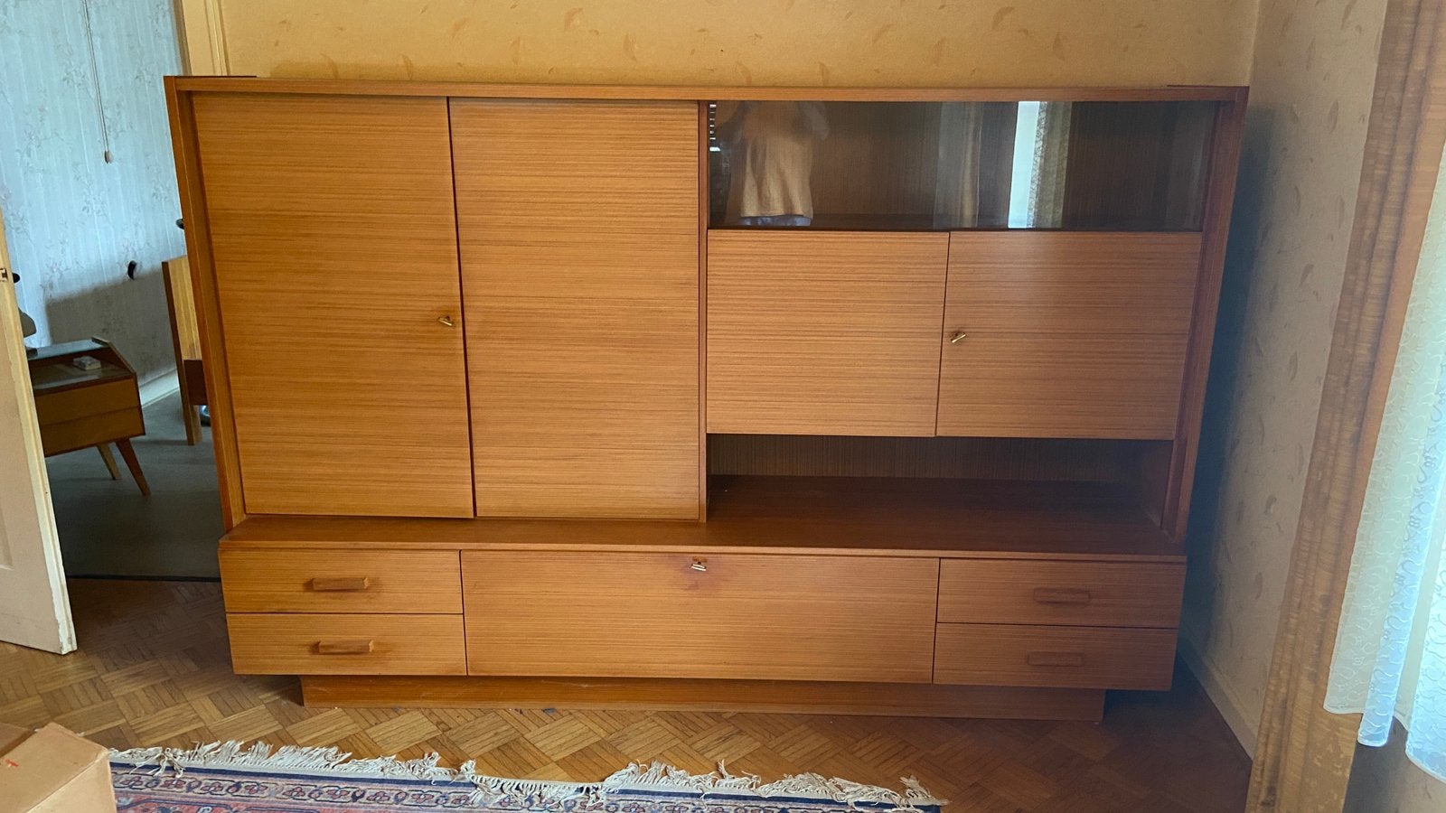 Vintage wandkast jaren 60 ‘Laatste Kans’, Ophalen, Overige materialen, Met lade(s), Zo goed als nieuw