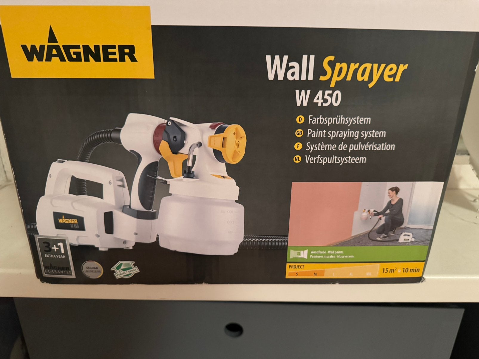 Wagner Wallsprayer W450, Doe-het-zelf en Verbouw, Ophalen of Verzenden, Zo goed als nieuw, Verfspuit of Verfpomp