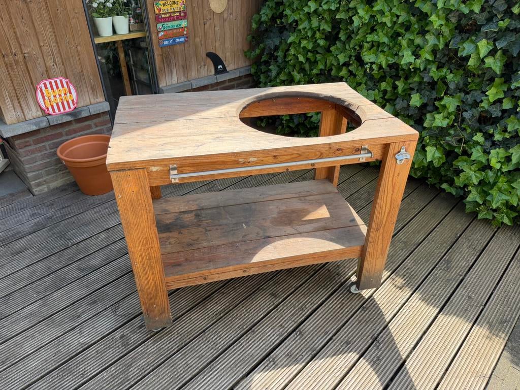 BBQ tafel voor Weber 57cm, Ophalen, Gebruikt, Houtskool, Vrijstaand