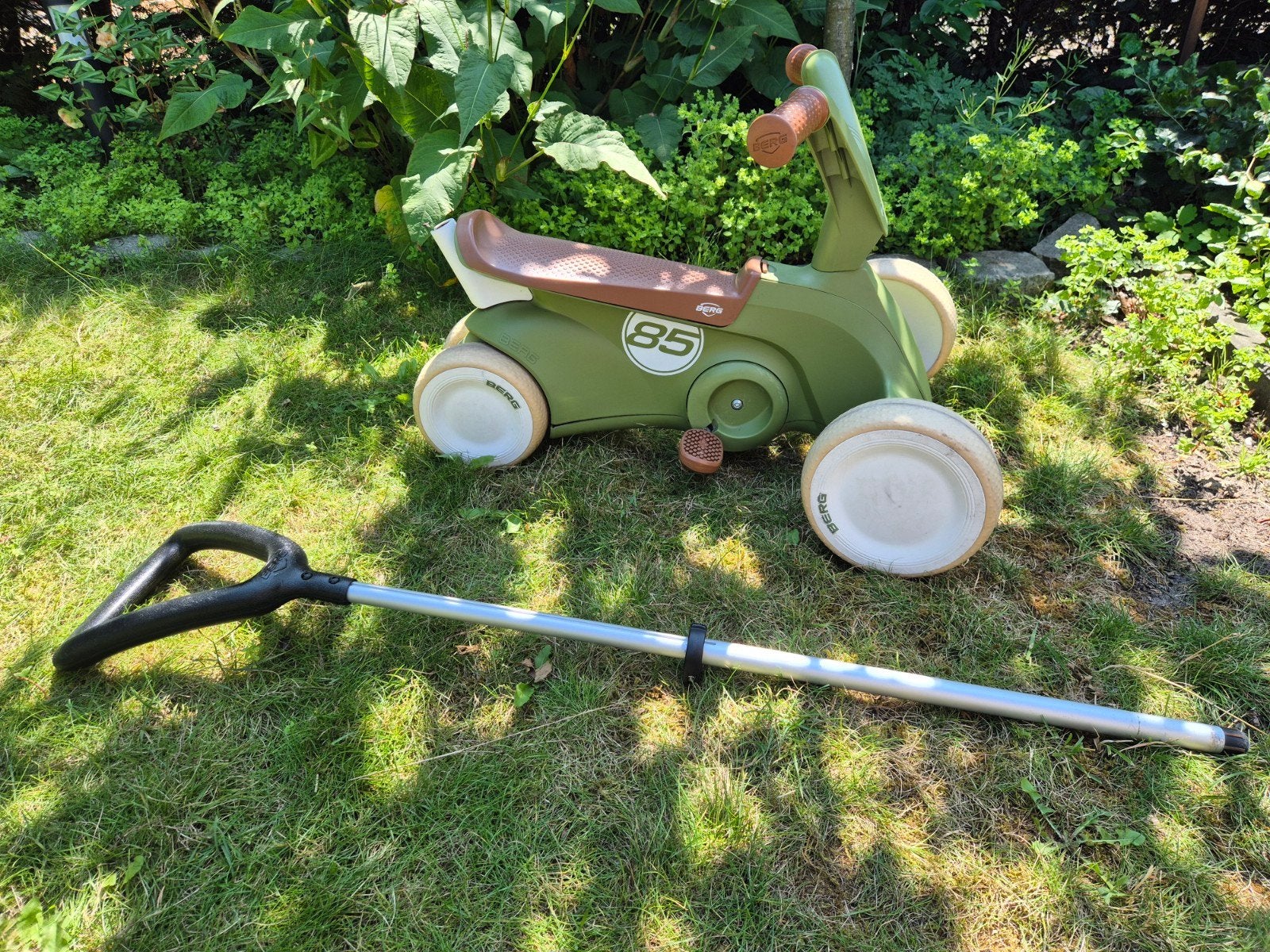 Bergo Go retro loopauto loopfiets groen, Ophalen, Gebruikt, Berg