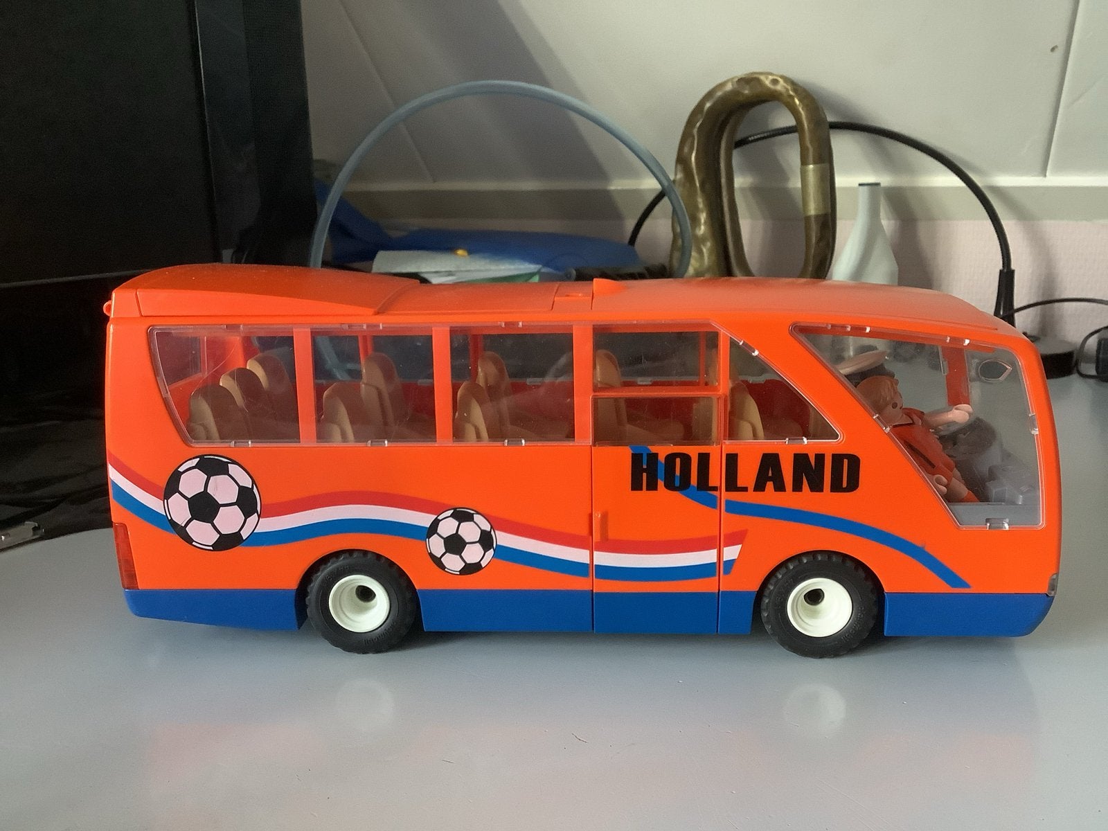 Playmobil Oranje Bus - Holland Voetbalbus met Figuren, Ophalen of Verzenden, Gebruikt, Complete set