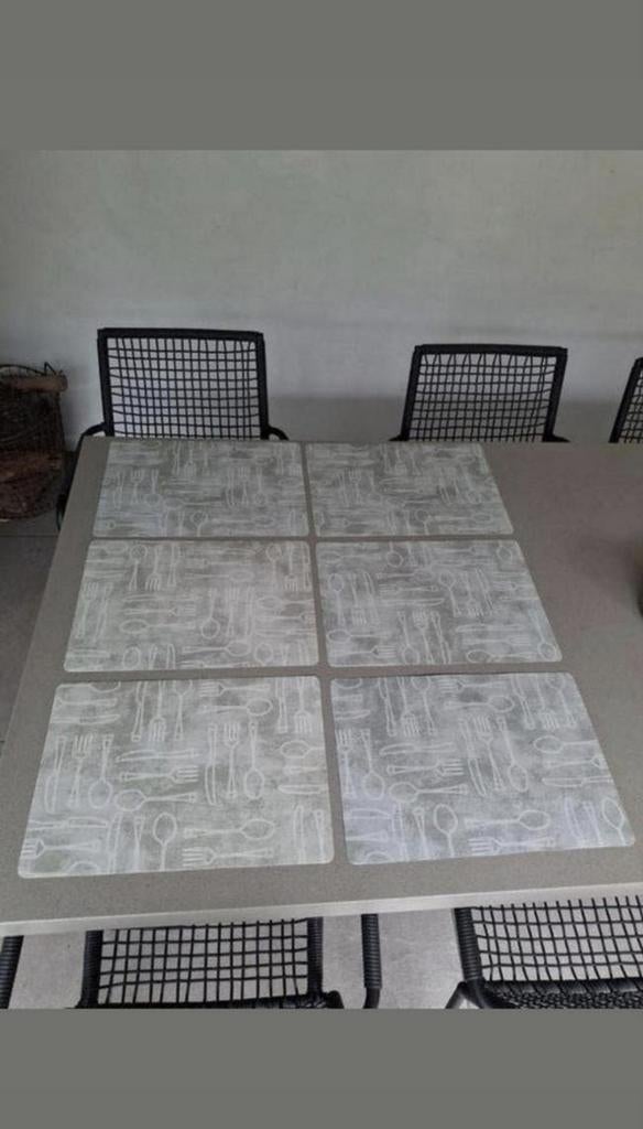 Borden onderleggers placemats grijs, Ophalen of Verzenden, Zo goed als nieuw, Grijs, Placemat