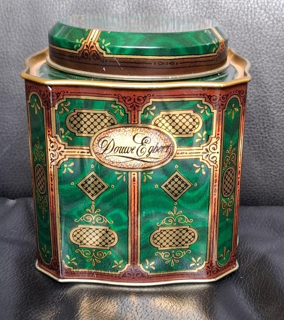 Vintage Douwe Egberts theeblik ZGAN, Ophalen of Verzenden, Zo goed als nieuw, Koffie, Douwe Egberts