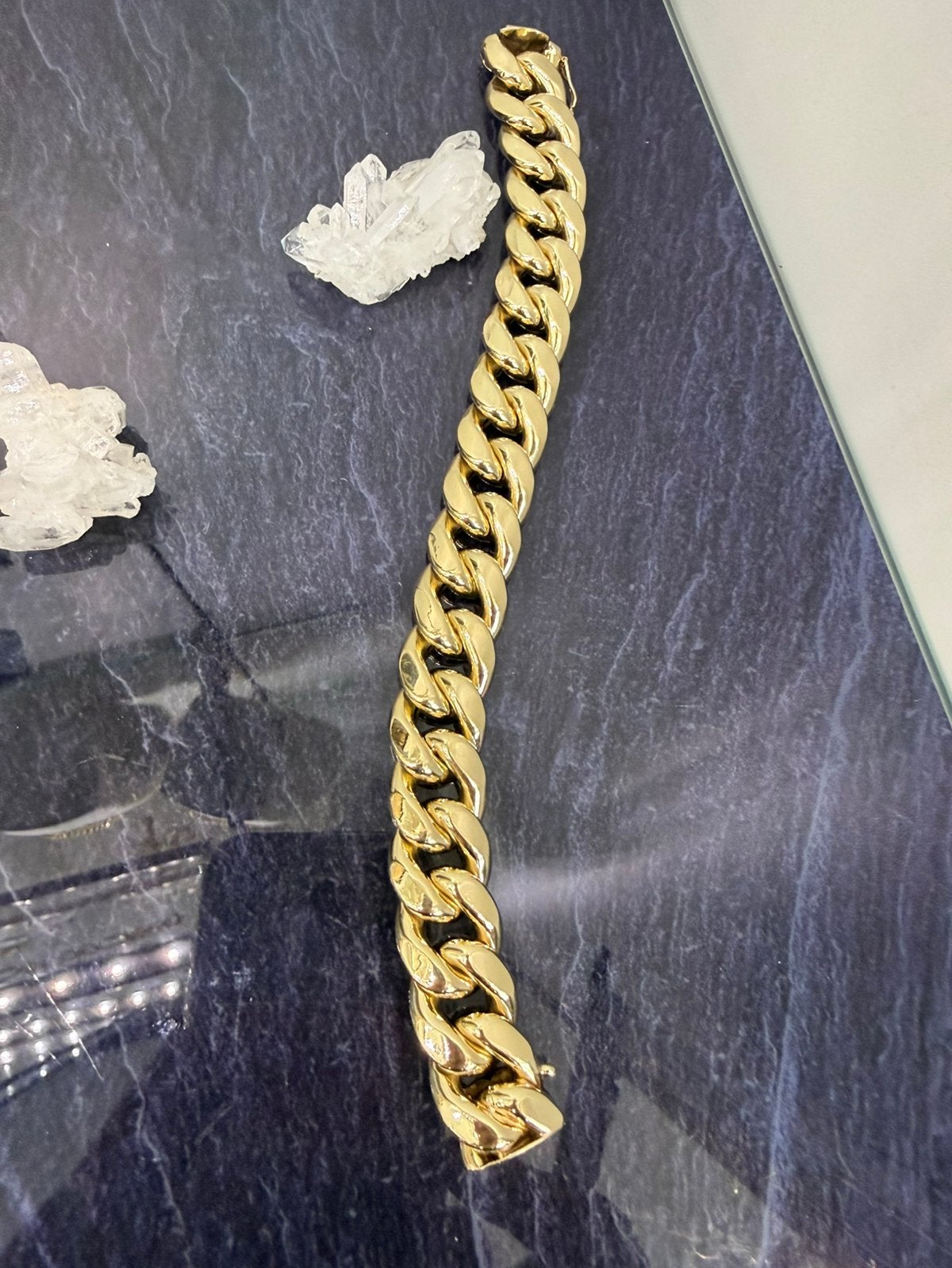 Prachtige 14k gouden brede cuban armband 38.4 gram ITALY, Ophalen of Verzenden, Zo goed als nieuw, Goud
