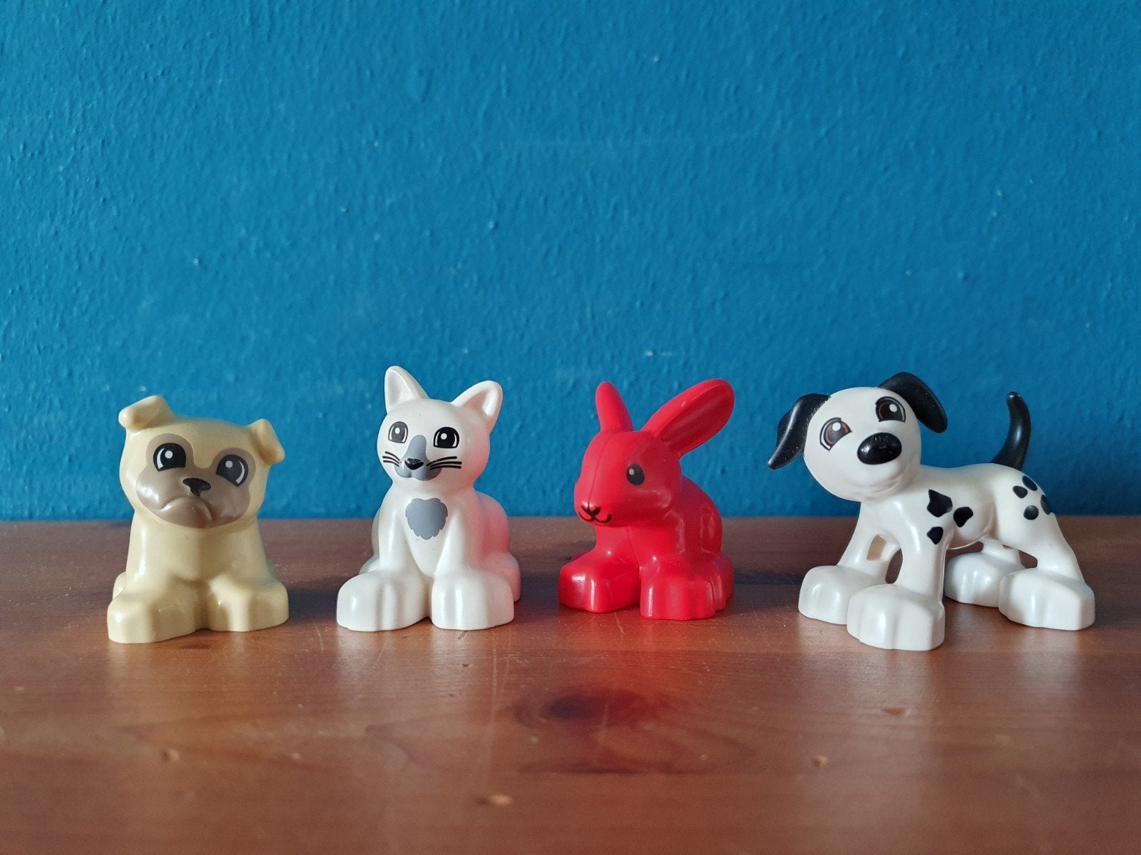 Duplo Huisdieren Mopshond kat poes konijn hond dalmatier, Ophalen of Verzenden, Nieuw, Duplo