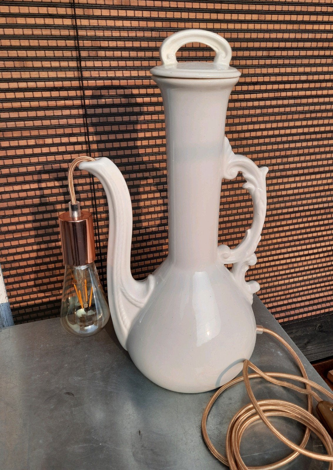 Hanglamp tafellamp theepot koffiepot apart,lees beschrijving, Ophalen of Verzenden, Zo goed als nieuw, Overige materialen