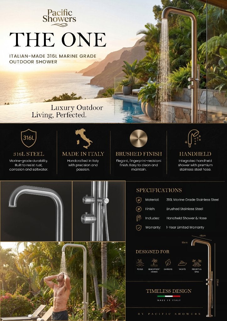 Pacific Showers RVS Design Buitendouche Warm & Koud water, Ophalen of Verzenden, Nieuw, Overige typen