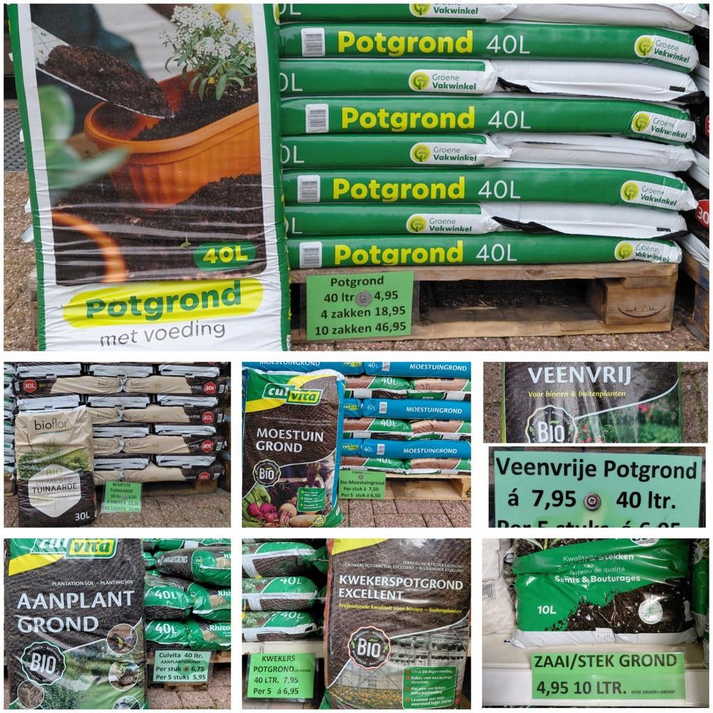 Potgrond, tuinaarde, moestuingrond, veenvrije potgrond,, Ophalen, Nieuw, Overige typen