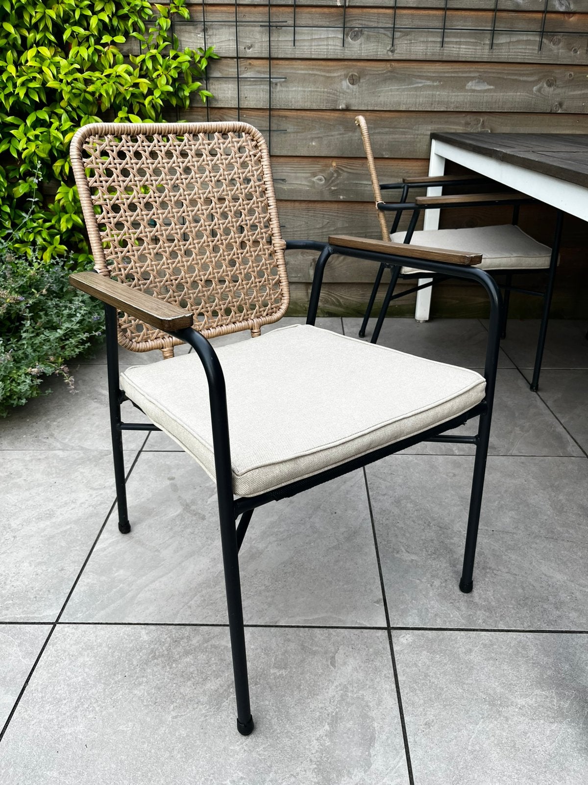 Isabel tuinstoelen van Karwei, Ophalen, Gebruikt, Rotan, Stapelbaar