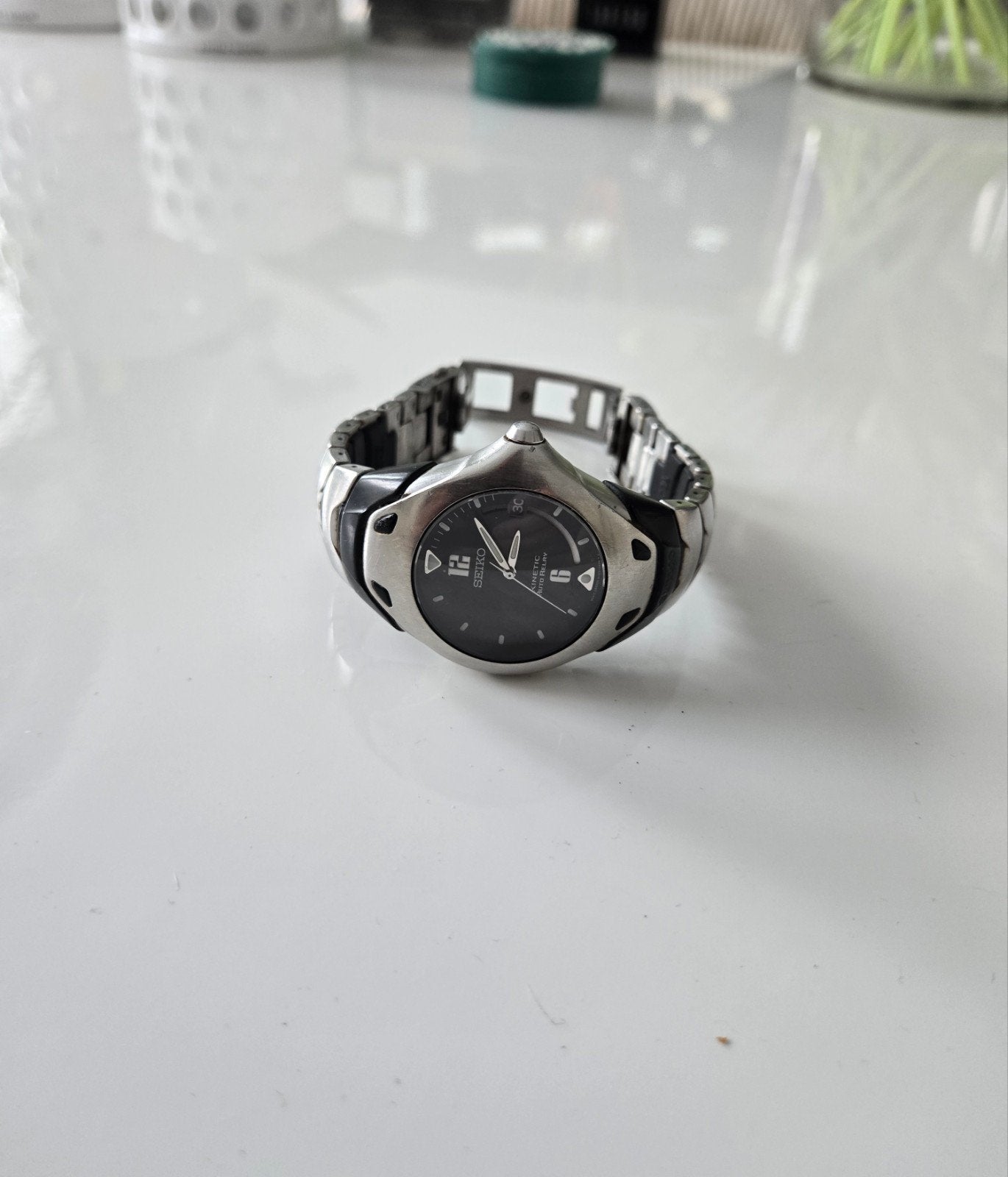 Seiko Kinetic horloge - 4x5 cm, loopt prima, Sieraden, Tassen en Uiterlijk, Horloges | Heren, Gebruikt, Staal, Polshorloge, Ophalen of Verzenden