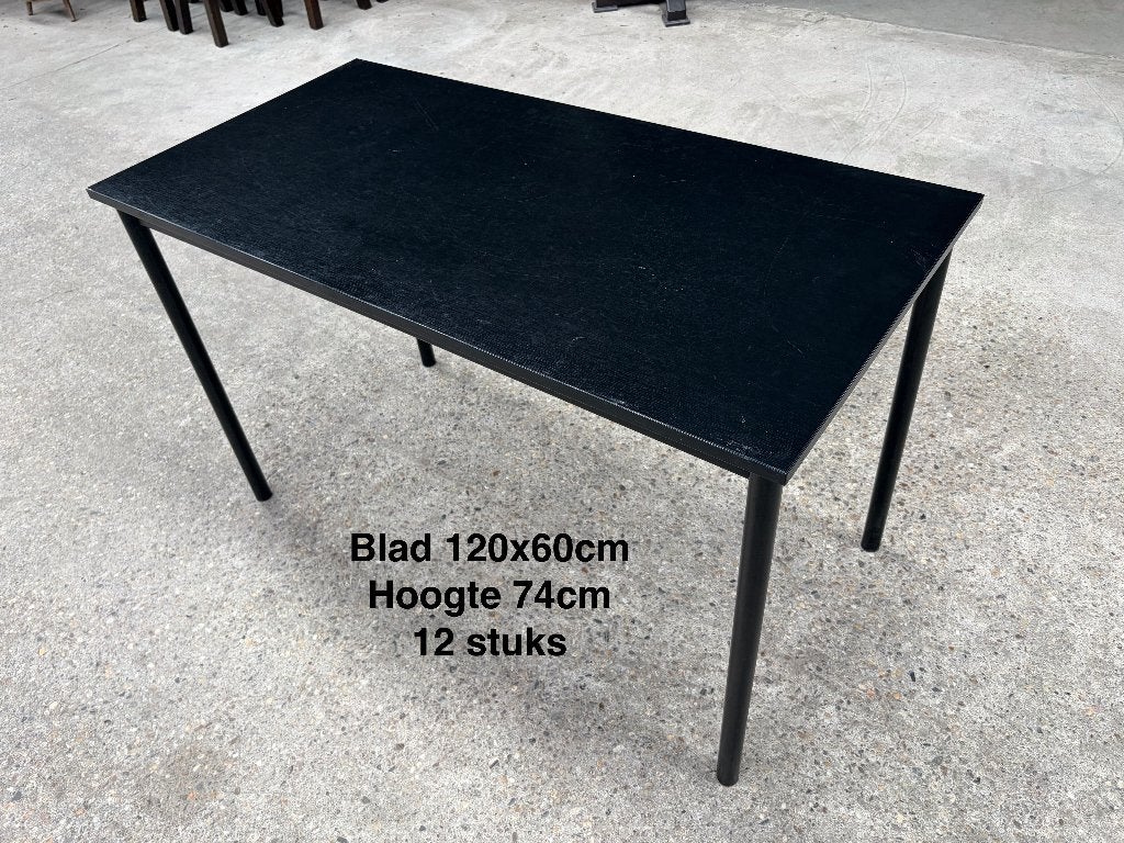 Horeca Tafels Gebruikt 120x60 Zwart, Ophalen, Gebruikt, 60 tot 90 cm, 4 krukken