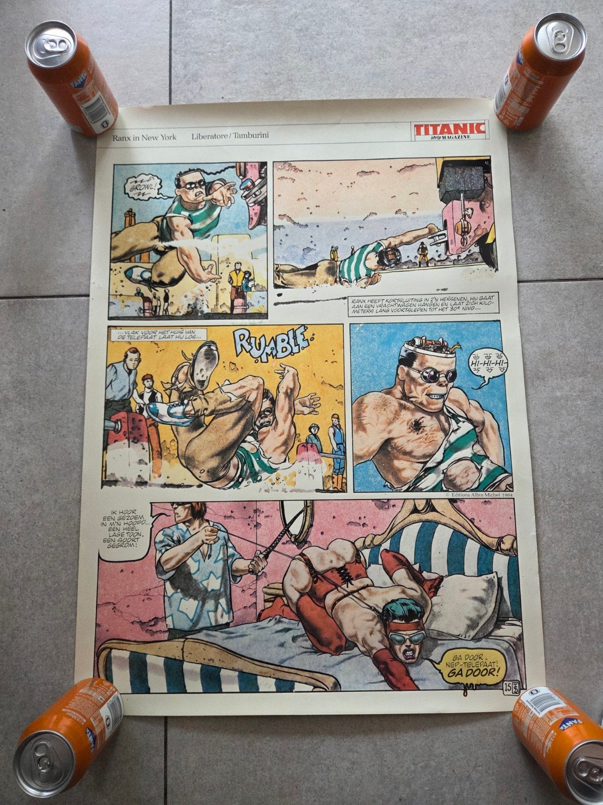 Titanic Strip Magazine Ranx in New York Deurposter 50x70 cm, Deurposter of groter, Ophalen of Verzenden, Overige onderwerpen, Rechthoekig Staand