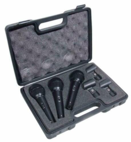 SoundLAB-G148K 3 Dynamische metalen microfoons in koffer, Muziek en Instrumenten, ., Overige typen, Nieuw, Ophalen of Verzenden
