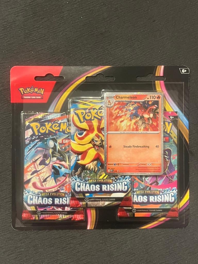Pokémon Mega Evolution Chaos Rising 3 pack blister, Ophalen of Verzenden, Nieuw, Booster