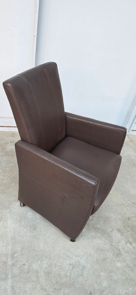 Eetkamerstoelen 4 STUKS!, Huis en Inrichting, Ophalen, Bruin, Leer, Zo goed als nieuw