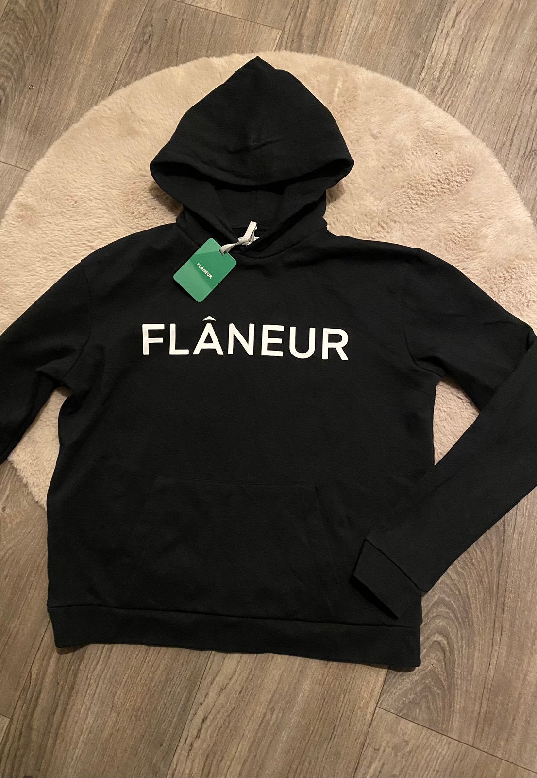 Flaneur logo hoodie atelier maat L zwart, Kleding | Heren, Truien en Vesten, Ophalen of Verzenden, Nieuw, Maat 48/50 (M), Zwart