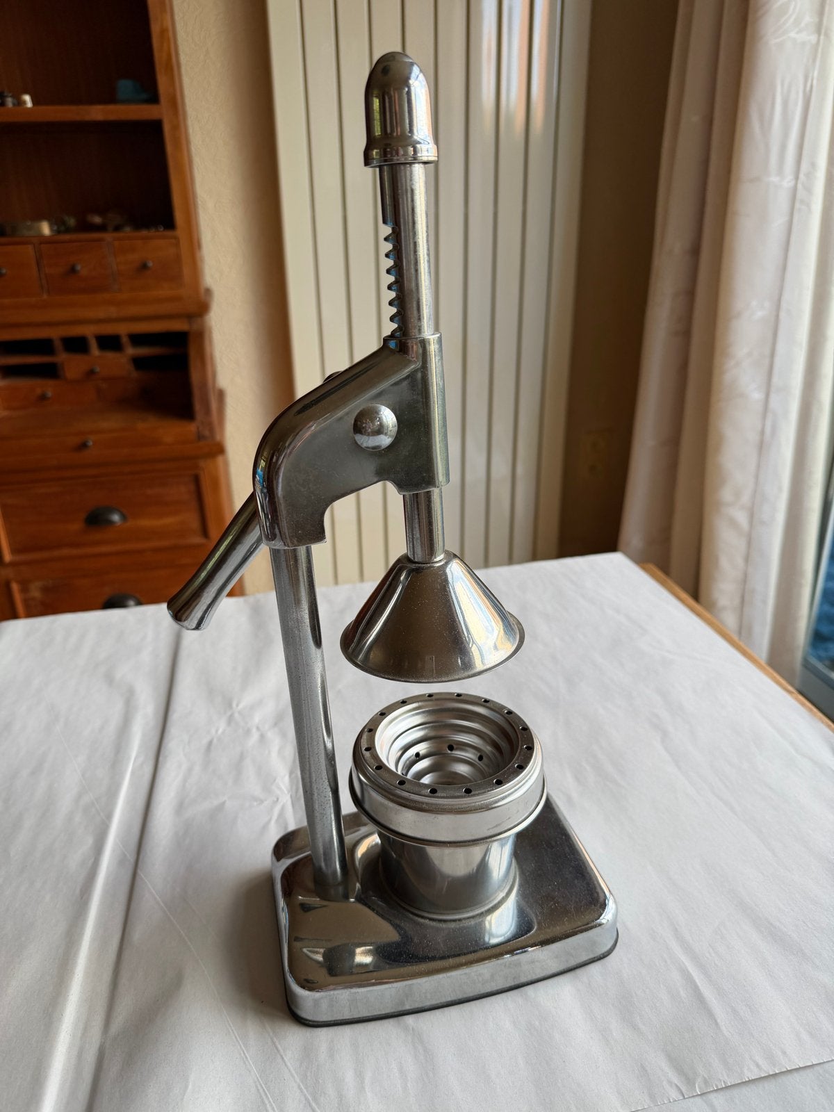 Professionele hefboom-citruspers | RVS/verchroomd | Compleet, Huis en Inrichting, Zilver, Ophalen of Verzenden, Metaal, Overige typen