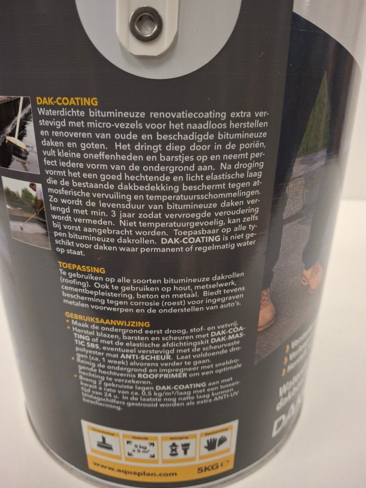Aquaplan Dak-Coating - Waterdichte Dakbescherming 5kg, Info@aquaplan.com, IKO NV - Divisie Aquaplan, Zwart, Nieuw