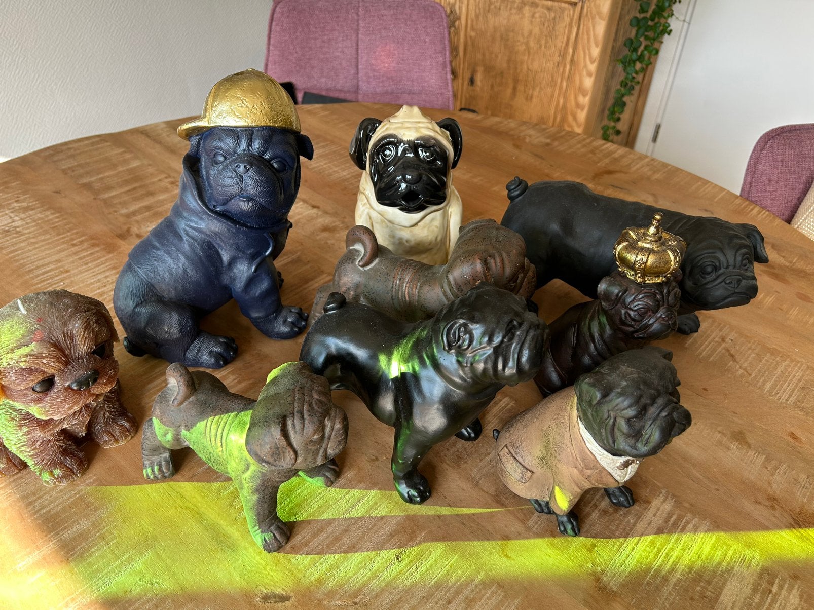 Diverse mopshonden beeldjes, Antiek en Kunst, Ophalen of Verzenden, Beeld