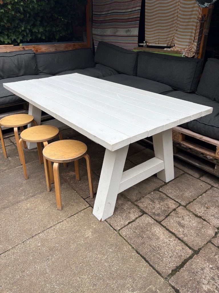 Tuintafel, Tuin en Terras, Tuintafels, Ophalen, Gebruikt, Rechthoekig, Hout