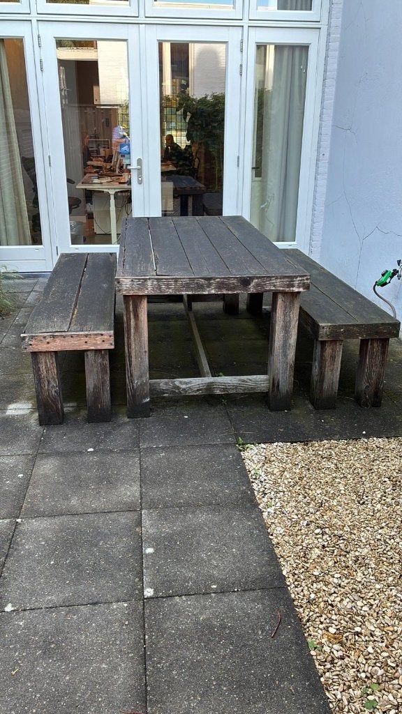 Tuintafel gratis af te halen, Tuin en Terras, Ophalen, Gebruikt, Rechthoekig, Hout