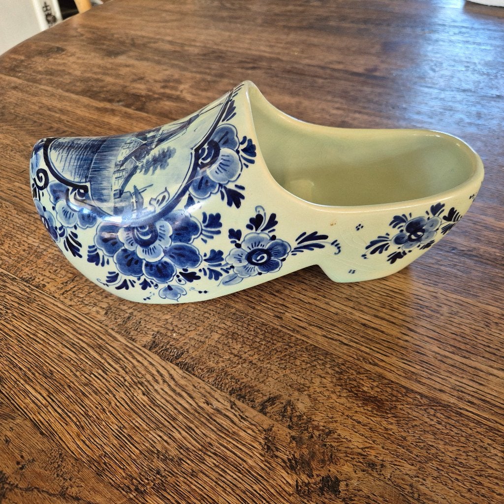 Regina H. Meilof, klomp delfst blauw hand painted 25cm, Ophalen of Verzenden