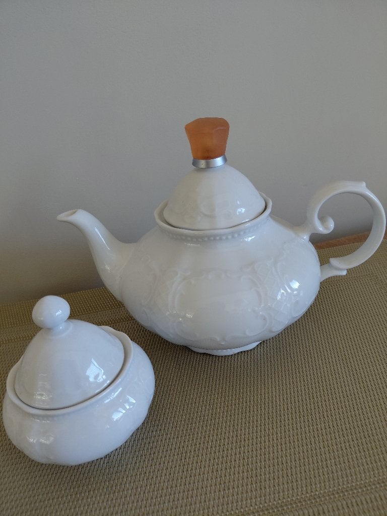 Theepot en suikerpot Seltmann Weiden, Ophalen, Porselein, Overige stijlen, Overige typen