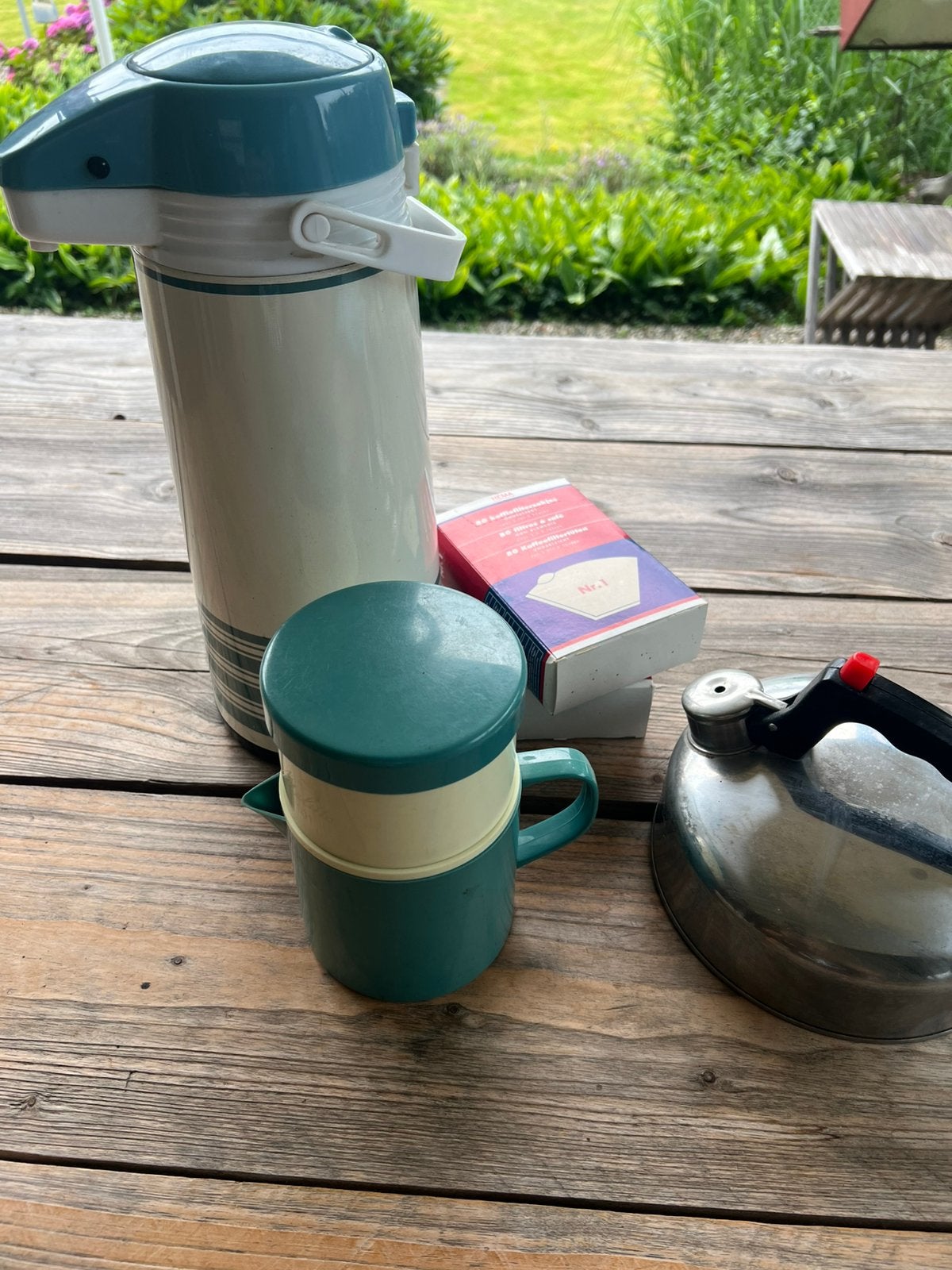Complete Vintage MELITTA KOFFIE Filter SET voor tent caravan, Ophalen of Verzenden, Gebruikt