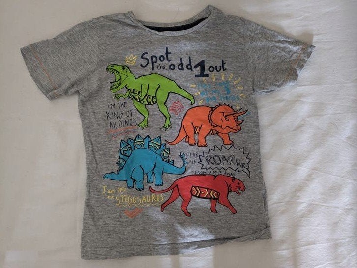 T-shirt met dinoprint, maat 116, Kinderen en Baby's, Kinderkleding | Maat 116, Ophalen, Shirt of Longsleeve, Jongen, Palomino