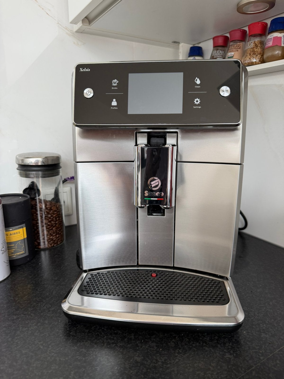 Saeco Xelsis Fully Automatic Coffee Machine, Ophalen, Zo goed als nieuw, Koffiemachine, Koffiebonen