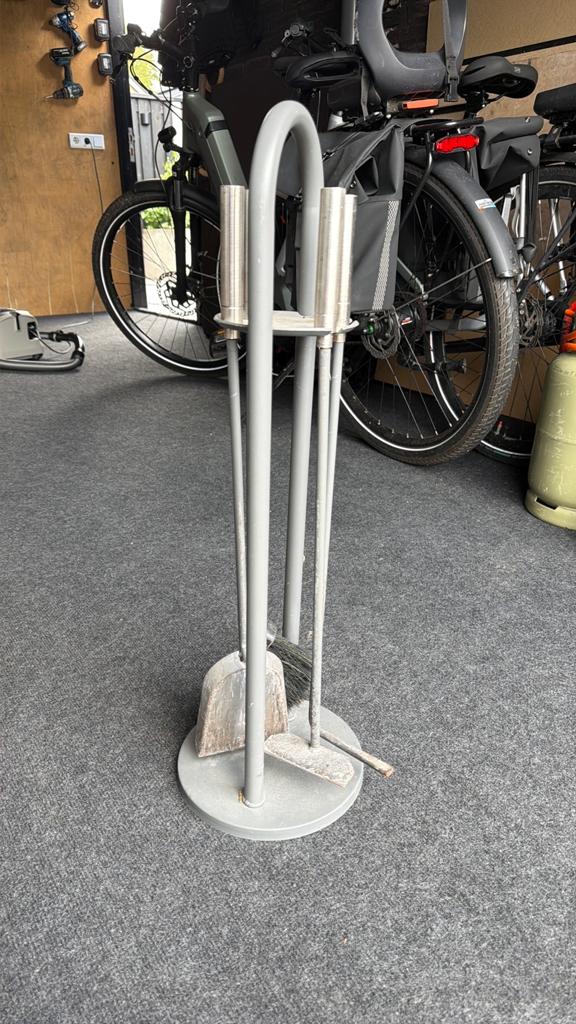 Haardstel / Openhaardset grijs, Ophalen of Verzenden, Gebruikt, Vrijstaande haard, Overige soorten