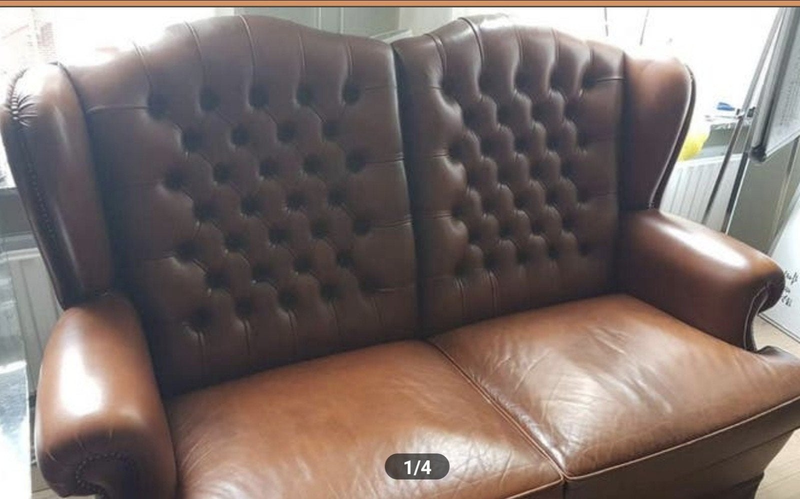 chesterfield 2 persoons bank. na verhuizen overcompleet, Ophalen, 150 tot 200 cm, Tweepersoons, Zo goed als nieuw