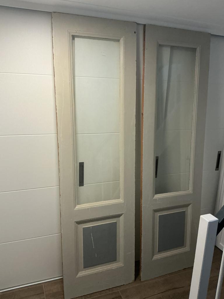 Oude paneeldeuren 68x235cm met glas, Ophalen, Gebruikt, Minder dan 80 cm, 215 cm of meer