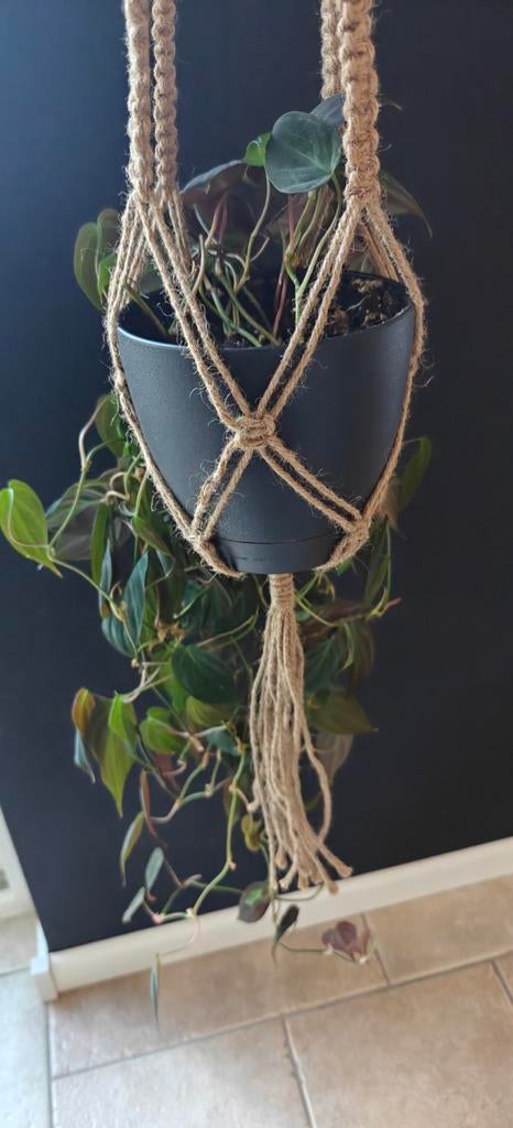 Jute Bloempothanger Macramé Bruin - 120 cm, Ophalen of Verzenden