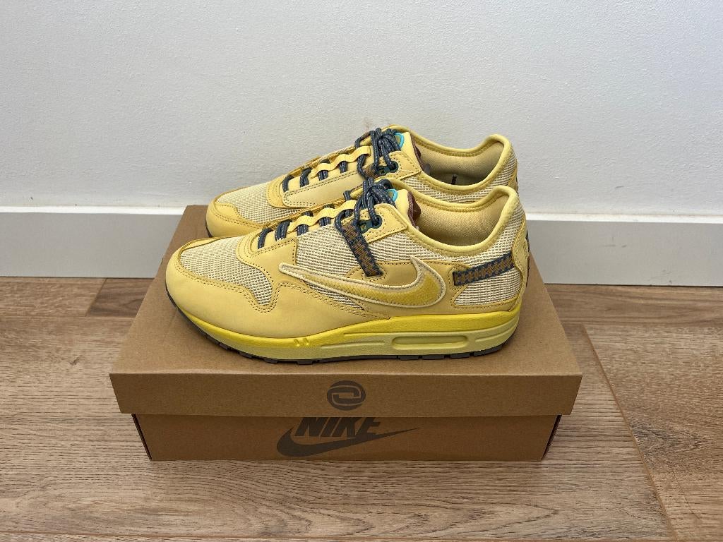 Nike Air Max 1 Travis Scott Cactus Jack Saturn Gold, Kleding | Heren, Schoenen, Travis Scott, Overige kleuren, Nieuw, Ophalen of Verzenden