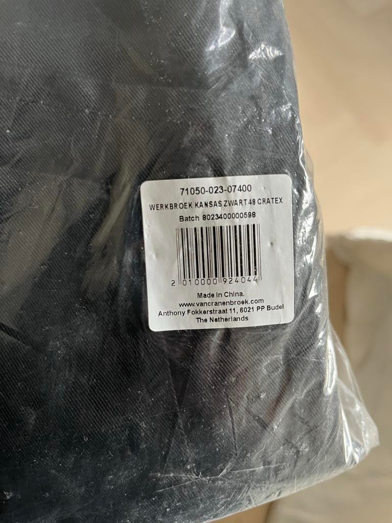 Cratex werkbroek Kansas zwart maat 48, Ophalen, Nieuw