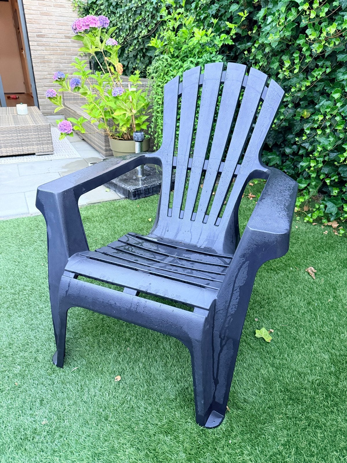 6 ProGarden Adirondack stoelen - Zwart kunststof, Ophalen, Kunststof, ., Zo goed als nieuw
