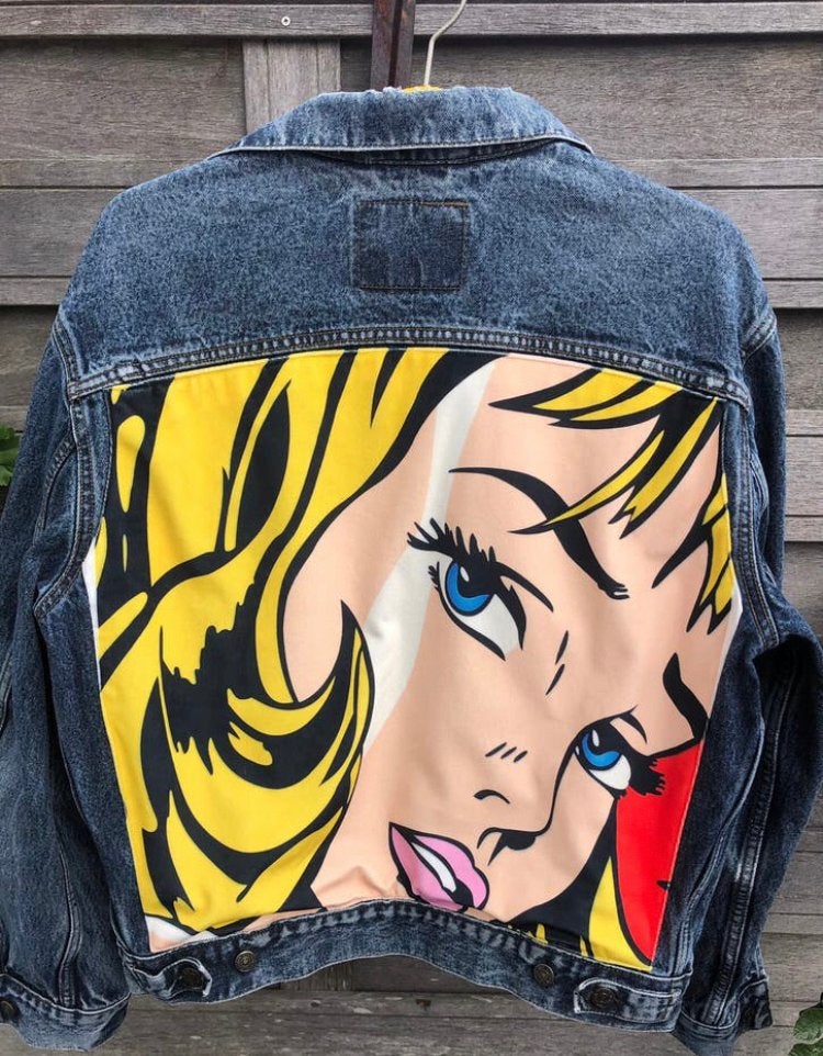 Vintage Levi’s trucker jacket | L | Roy Liechtenstein  | 80, Kleding | Heren, Ophalen of Verzenden, Zo goed als nieuw