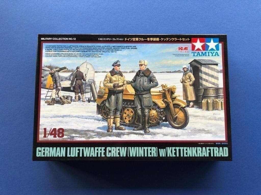 Tamiya 32412 German Luftwaffe Crew w/ Krad 1/48, Italeri, 1:32 tot 1:50, Overige typen, Nieuw