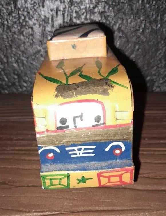 Handgemaakte Blikken Autobus - Vintage Decoratie, Ophalen of Verzenden, Gebruikt
