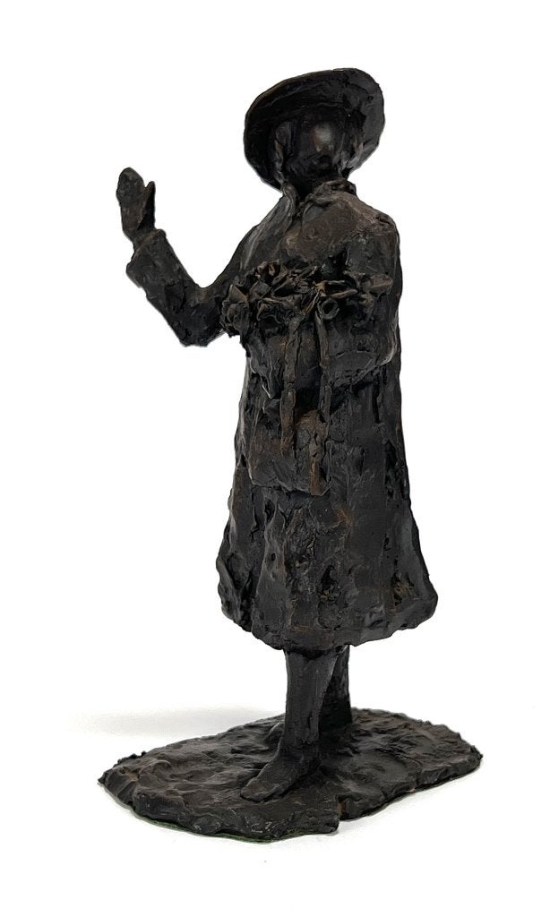 92. Bronzen beeld - staande vrouw, 20e eeuw, Antiek en Kunst, Kunst | Beelden en Houtsnijwerken, Ophalen of Verzenden