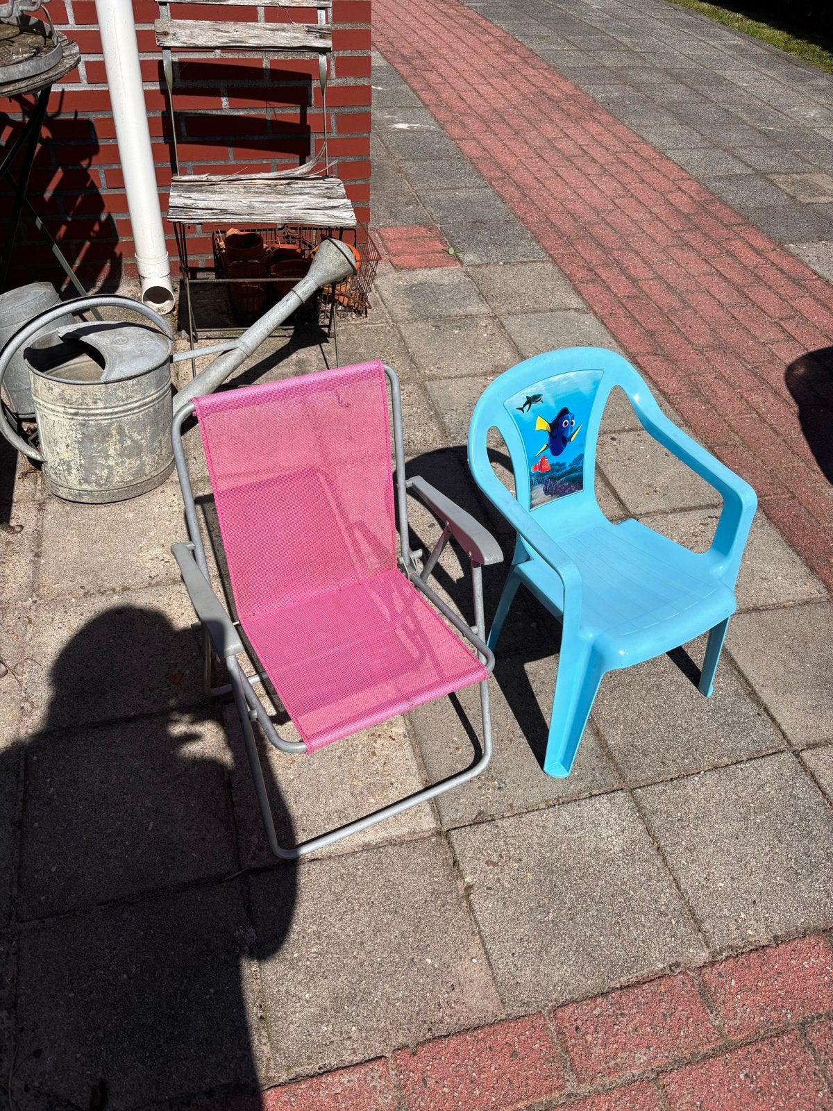 Roze strandstoel en blauwe kinderstoel, Kinderen en Baby's, Kinderstoelen, Ophalen, Gebruikt
