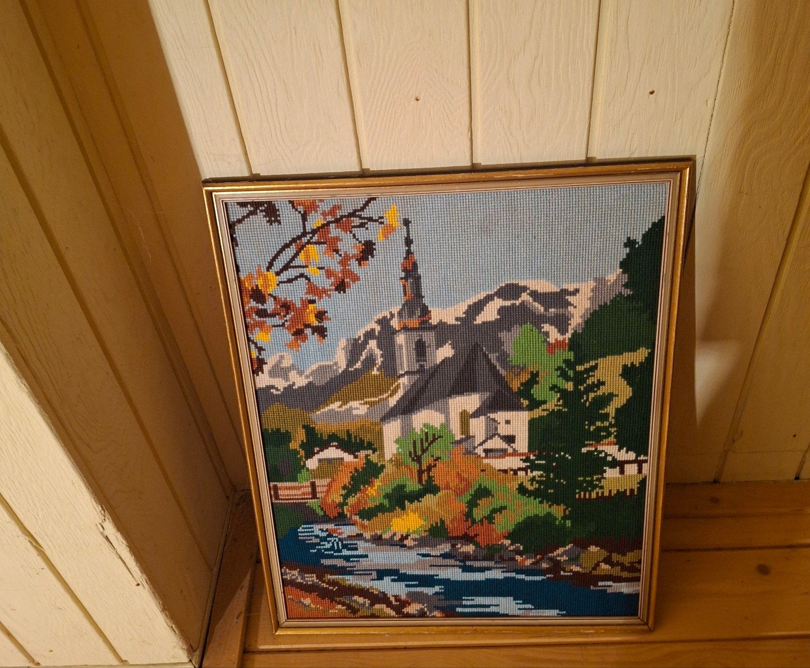 Diverse geborduurde schilderijen in lijst, Ophalen, Minder dan 50 cm, Gebruikt, Schilderij