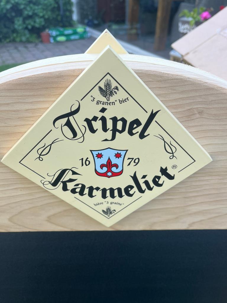 Nieuw reclame bord karmeliet bier, Ophalen of Verzenden, Reclamebord, Plaat of Schild, Overige merken