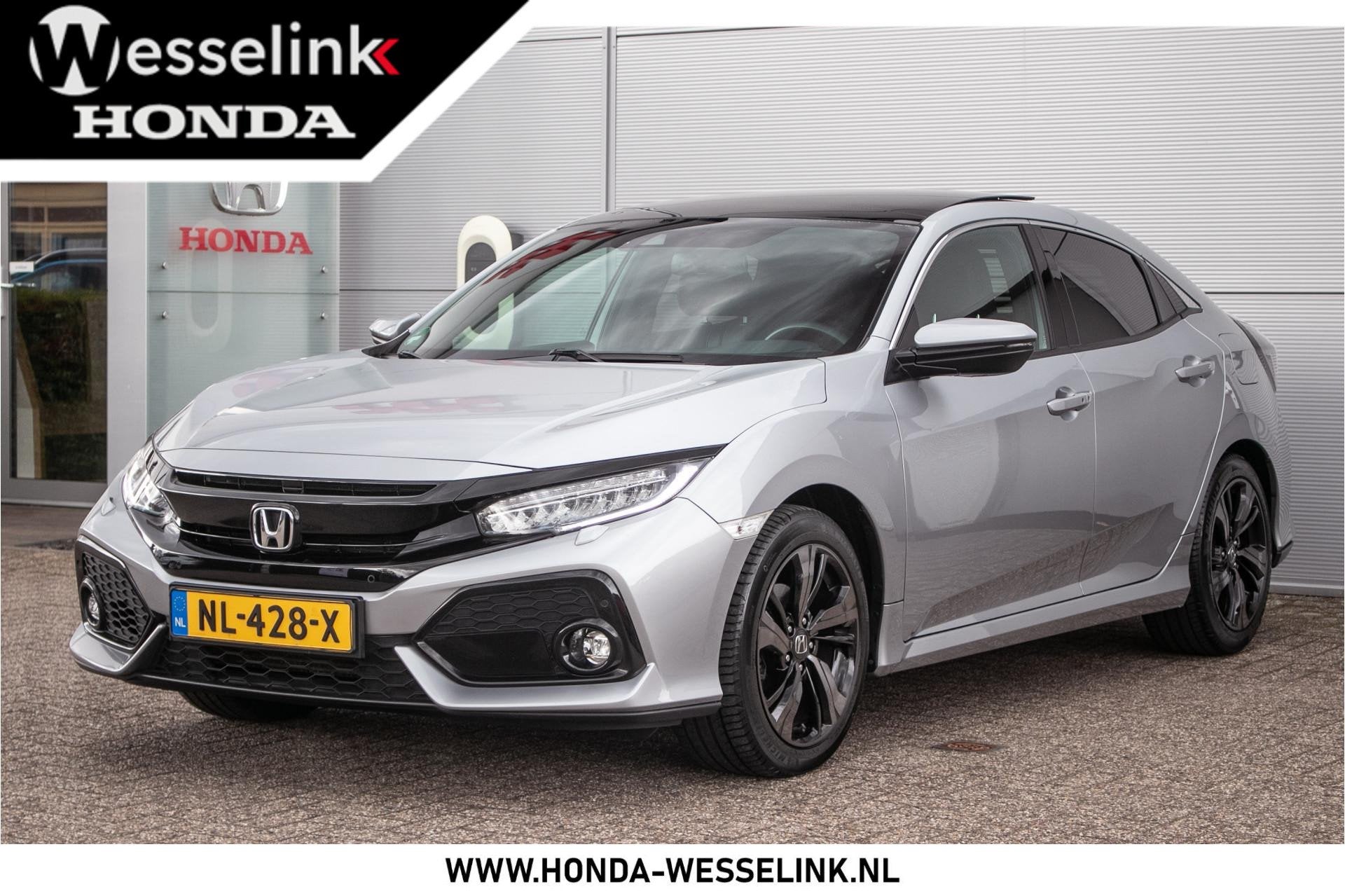 Honda Civic 1.0 i-VTEC Premium - Leer | Schuif/kanteldak | A, Auto's, Voorwielaandrijving, Stof, Gebruikt, 1246 kg