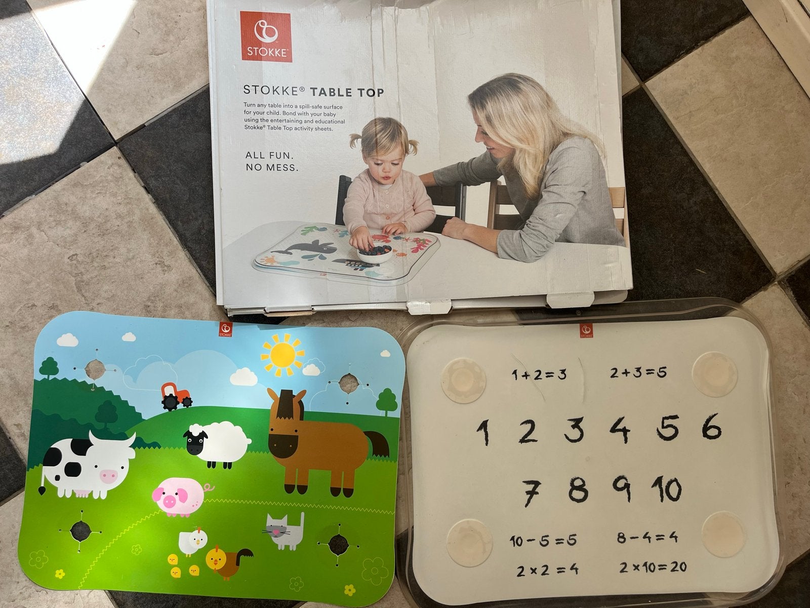 Stokke Table Top met 2 speelplaten, Ophalen, Gebruikt